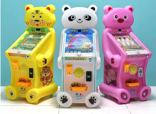new coin-operated star pass 14mm pachinko machine cute tiger game machine pull rod pachinko machine glass bead toy