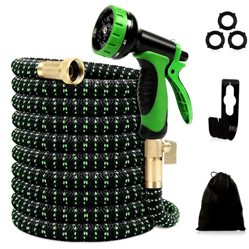 Wholesale 25ft-100ft Expandable Garden Hose with 9 Function Spray Nozzle Flexible Hose For Car cleaning watering lawn