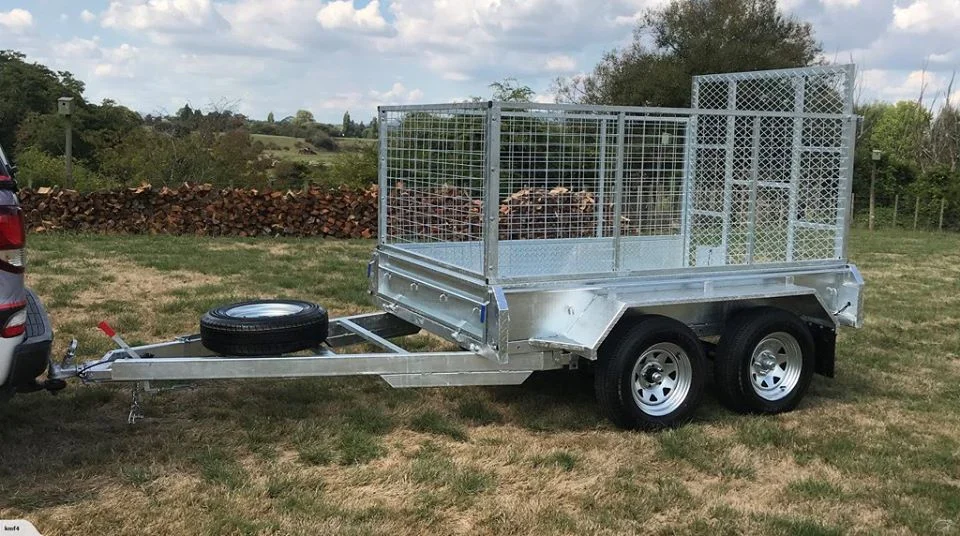 6x4 7x5 8x5 10x5 hot dipped galvanized  box /farm /car/utility trailer with 600mm cage