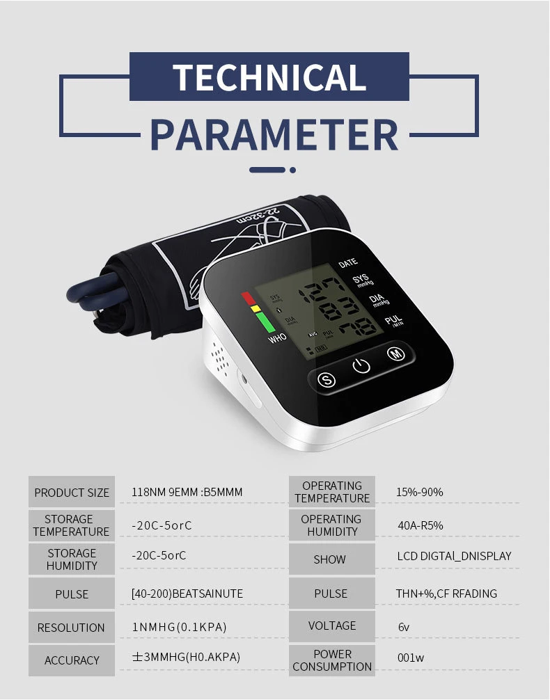 Bp Machine Electronic Sphygmomanometer,Medical Tensiometro Automatic Arm Digital Blood Pressure Meter Monitor