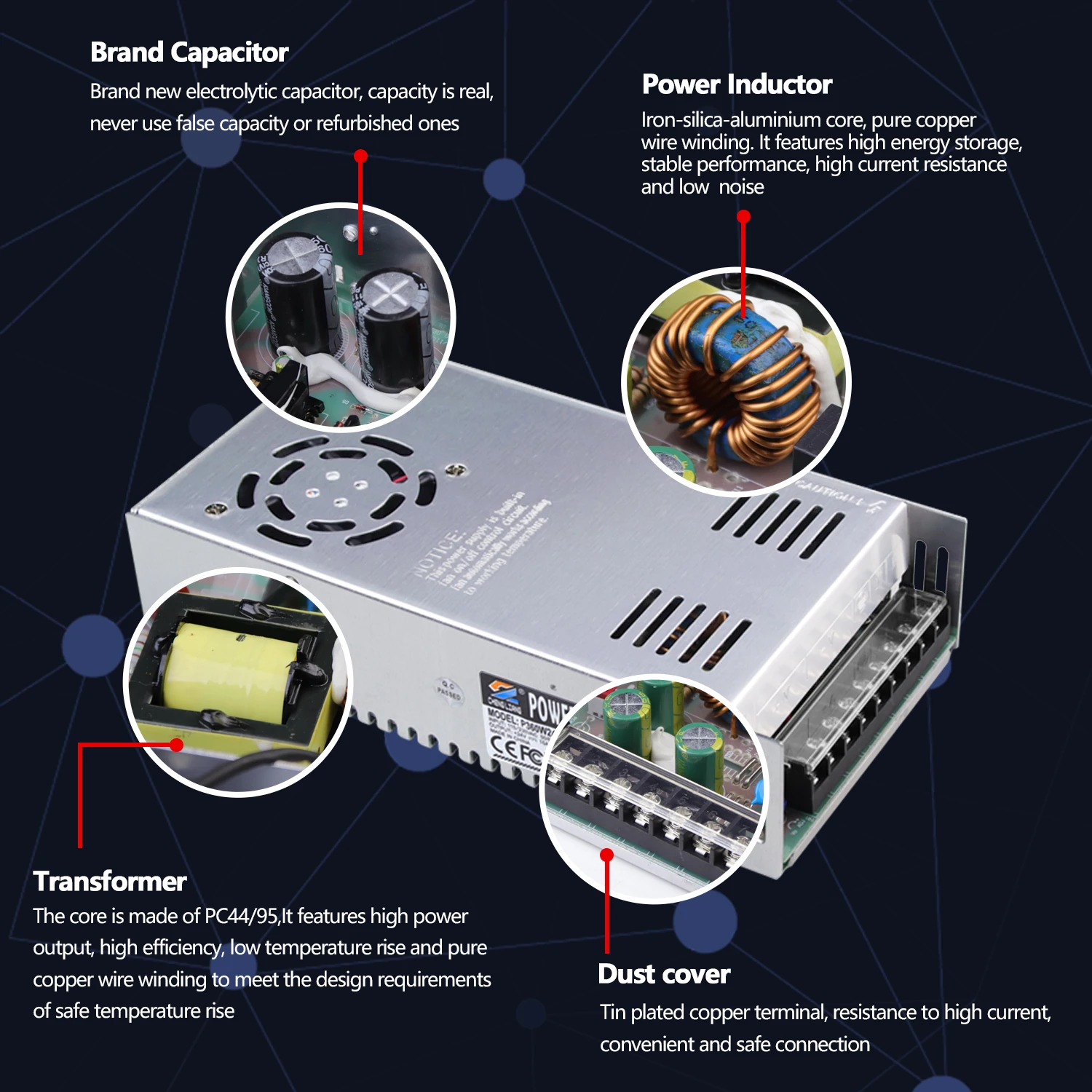 AC DC 24V 21A 500W LED Driver or transformer for LED strip light and 3D printer