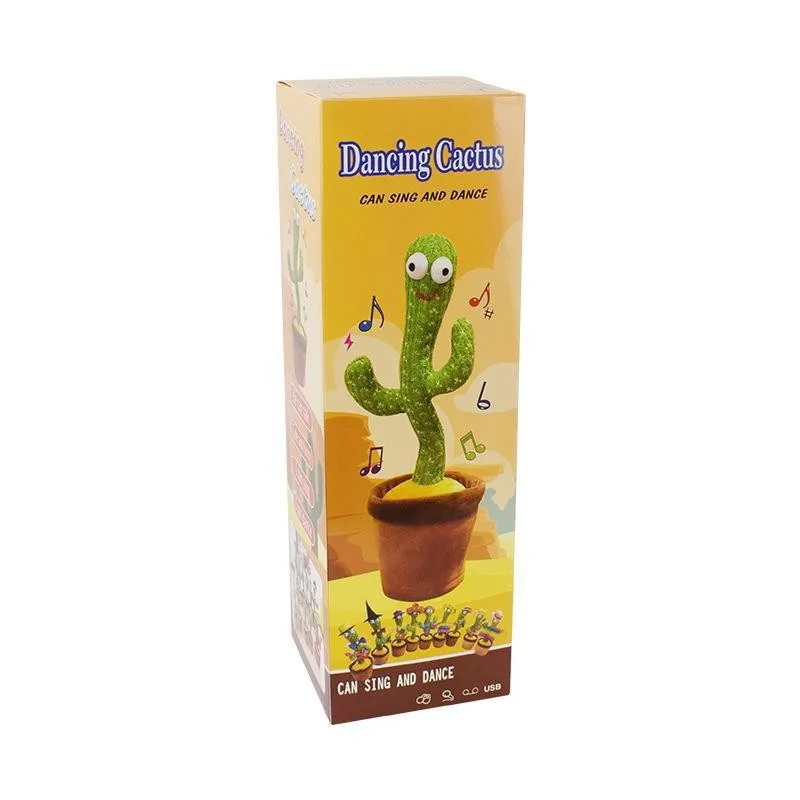 Christmas Cactus Singing Plush Toys Cute Electronic Shake Dancing Cactus Childhood Lighting Toys With The Song Birthday Gift