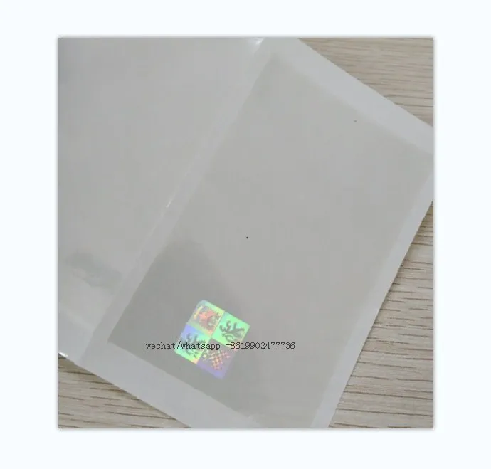 PVC card transparent overlay 3D hologram laser sticker hologram lamination film pouch hologram