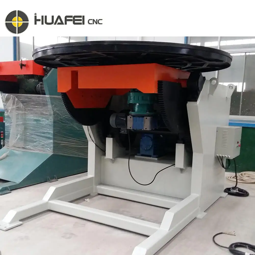 Motorized rotary table welding positioner rotating table