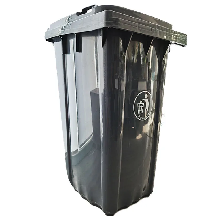 Outdoor Street 240L Trash Can Plastic Garbage Bins Waste Bin With Wheel