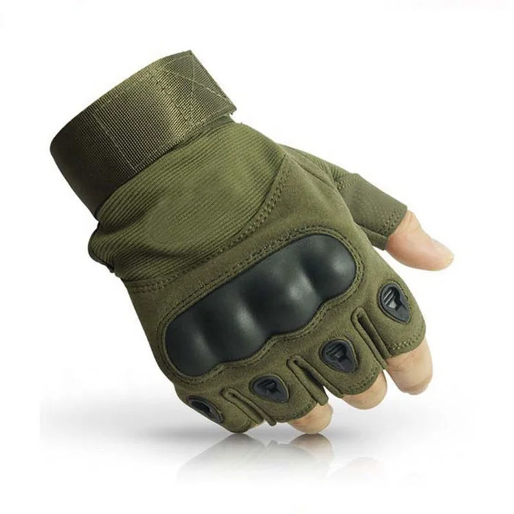 GUJIA Durable Nylon Half Finger Outdoor Sports Motorcycle Cycling Combat Gloves for Military Police