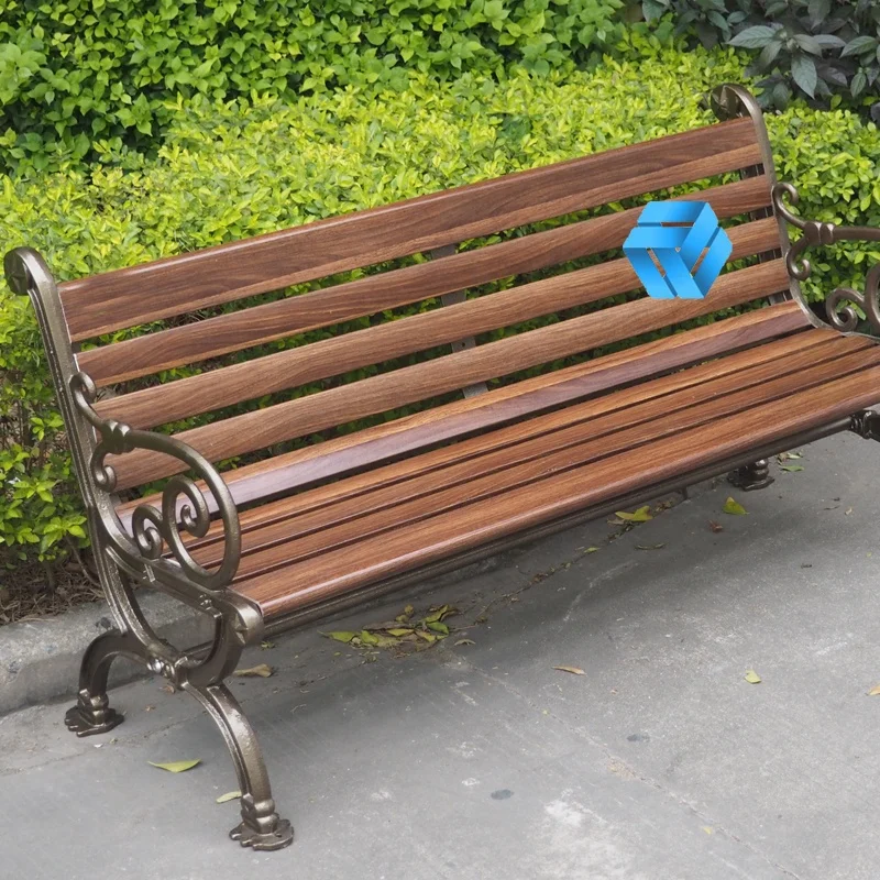 High Quality Low Price Wrought Aluminum Wood Plastic Chair Waiting Recliner Slats Park Bench