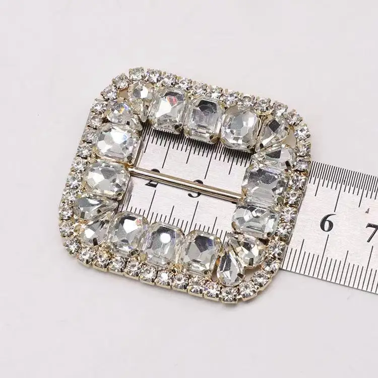 Shiny Shoes Decoration, Rectangular Rhinestone Crystal Buckle Rhinestone Belt Buckle
