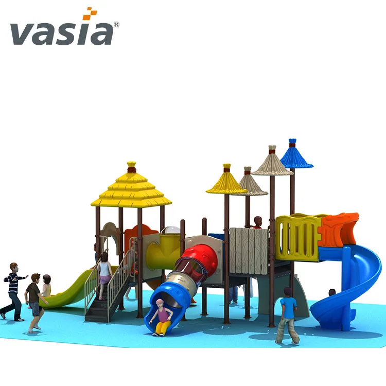2020 Vasia  cheap large outdoor kids playsets playground  with plastic slide