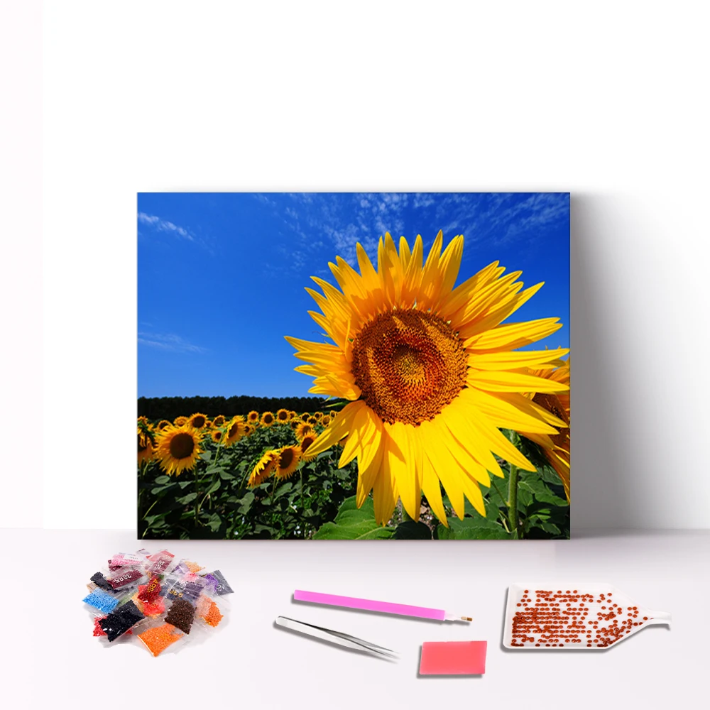 
Relaxing Style Family Home Decoration Sunflower Field 5D Diy Acrilic Diamond Painting 