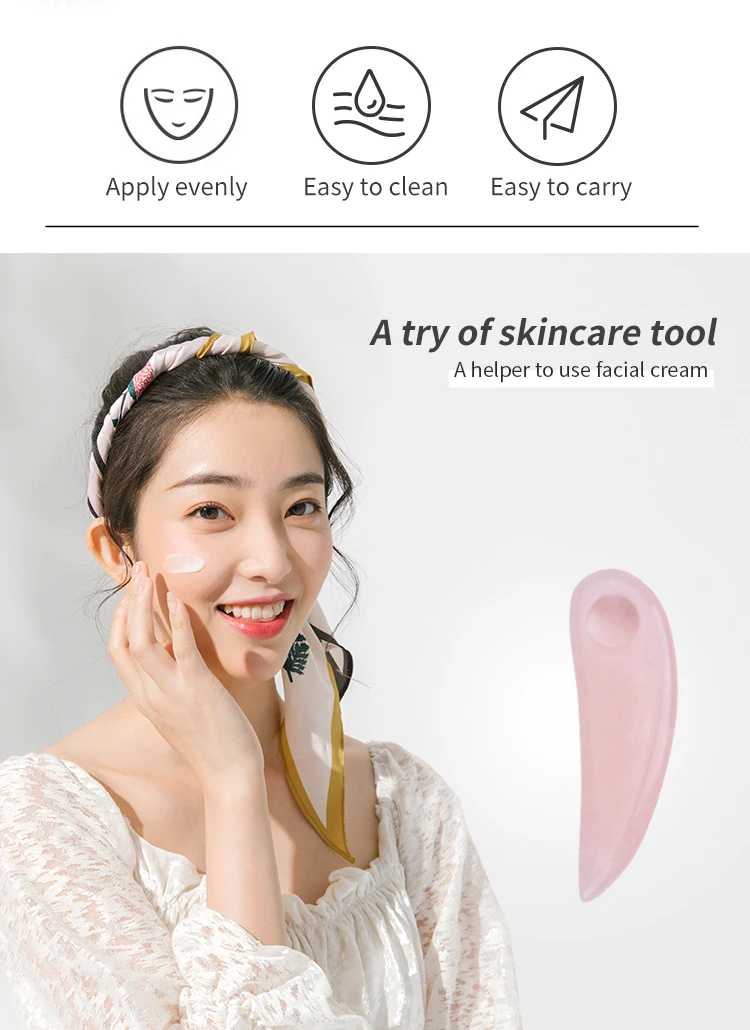 Factory Price Jade Stone Cosmetic Spatula Reduce Fine Wrinkles Natural Jade Eye Cream Spatula Spatula For Cosmetic Product