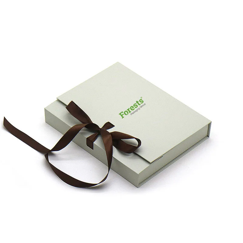 Magnet Rigid Book Shape Box Photo Frame Album Luxury Linen Usb Flash Drive Magnetic Gift Box with Ribbon
