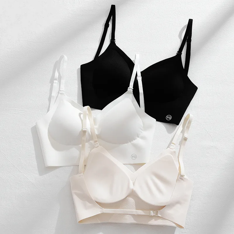 Ladies Wire Free Seamless Jelly Bra Untuk Wanita Removable Pad Cross Back U Shaper Wireless Backless Bra for Women