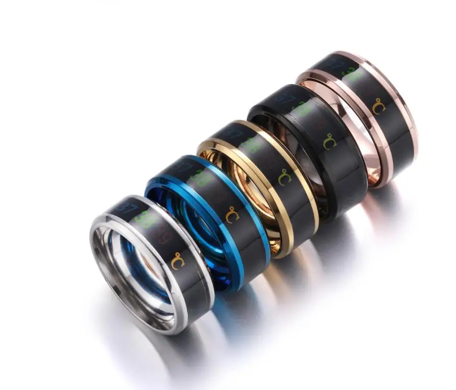 wholesale unique jewelry change color temperature Emotion Feeling mood smart ring for men women