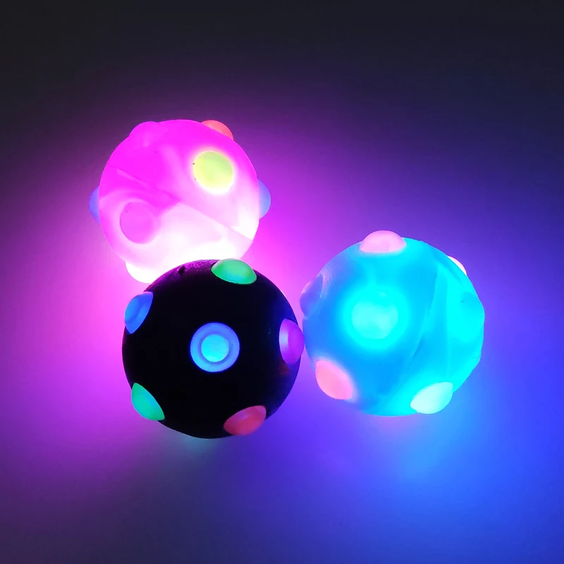 Wholesale Stress Relief LED Light Flashing Bouncy Ball Decompression Glowing Antistress Toys Ball