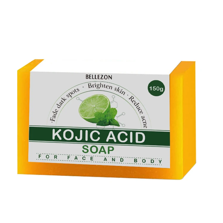 Clean Body Face Skin Brightening Dark Spot Remover Lemon Turmeric Kojic Acid Soap Bar