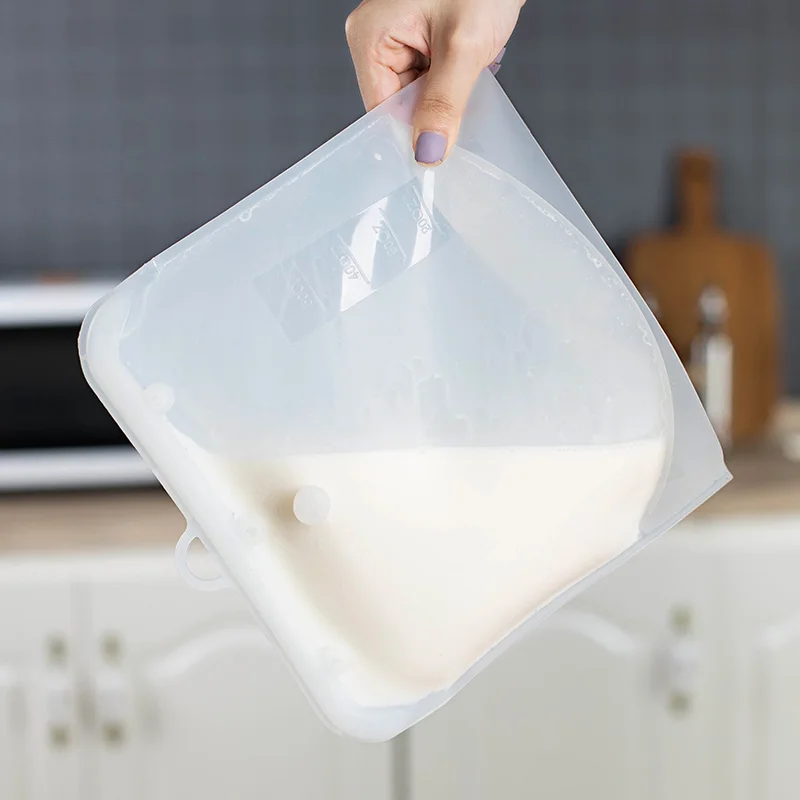 Airtight Seal Freshness Protection Package Reusable Bags Silicone kids reusable snack bags  For Food