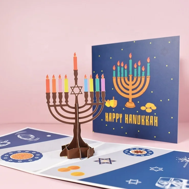 New Happy Eid Greeting Card Eid Gift Card 3D Pop Up Happy Hanukkah Greeting Card For Islam Muslim Ramadan Party Decoration