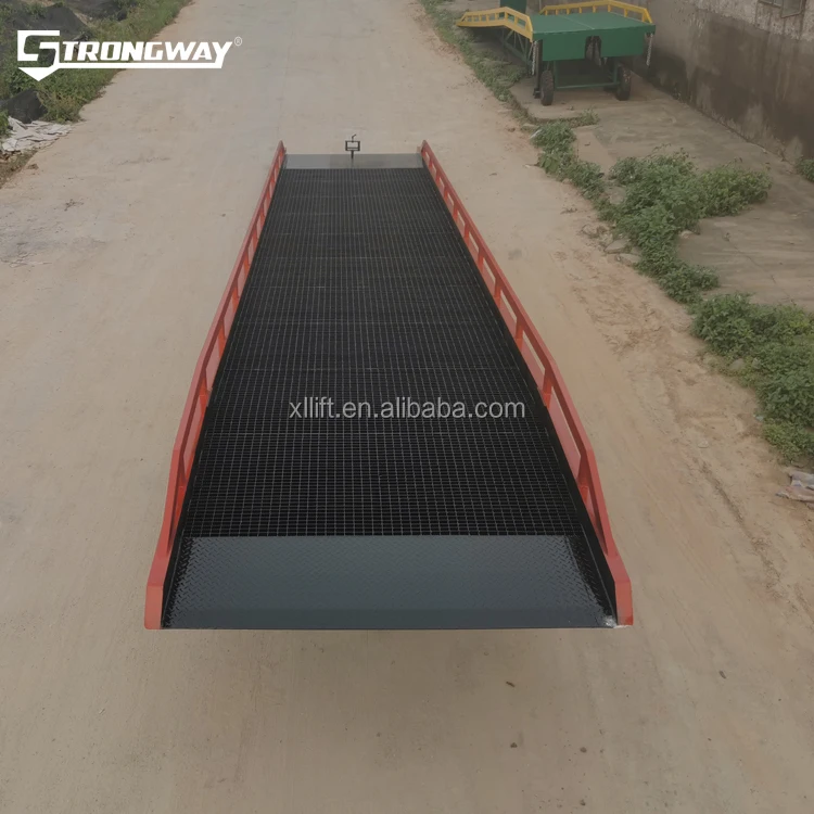Factory strongway 6tons unloading yard ramp high strong mobile loading ramps hydraulic loading ramps for trucks