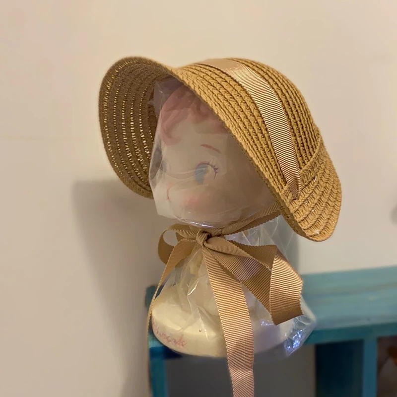 High quality Cute little French straw garden  hat and the material is straw and polyester Doll Girl Straw Hat