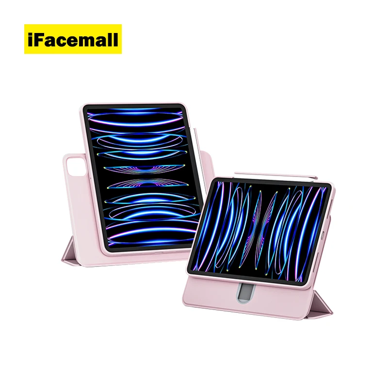 Rotating bracket thin and light case for iPad Protector Cover Sliding rail lifting PU Leather Case iPad Pro 13 Inch M4
