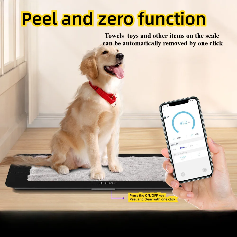Large Size Plane Household 100kg Digital Electronic Weighing Dog Cat Pet ABS plastic glass Platform Smart APP LED Weight Scale