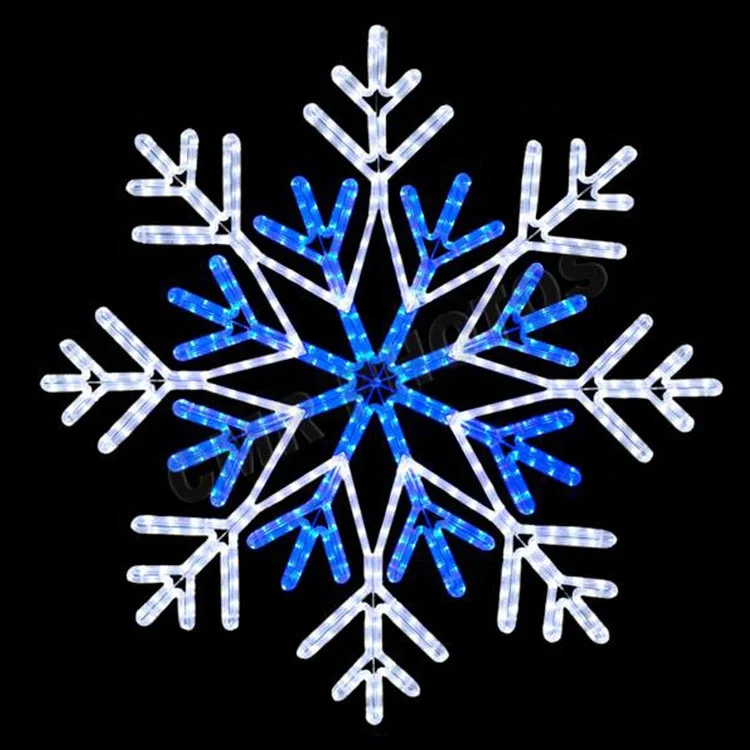 2D outdoor illuminated commercial christmas decoration hanging large led christmas snowflake lights