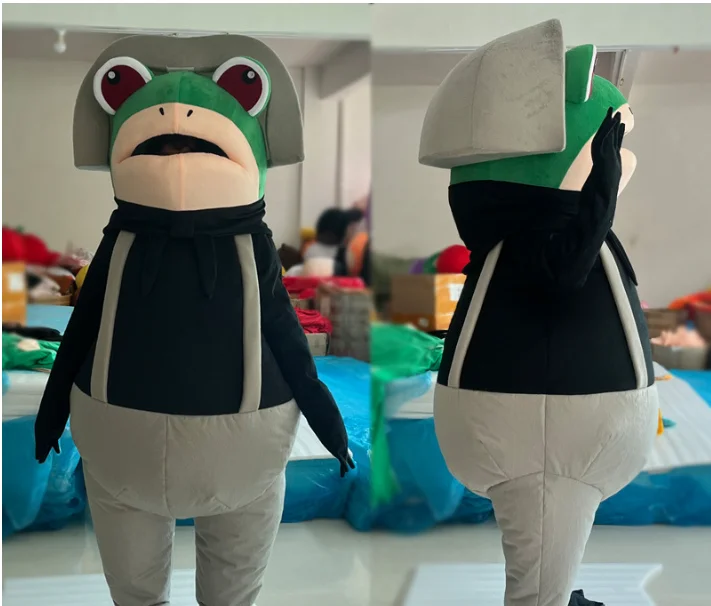 Customized inflatable funny walking cartoon frog doll mascot costume