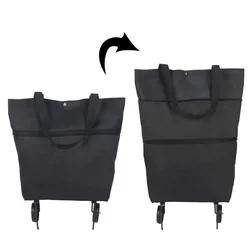 Foldable Trolley Sundries Bag Shopping Cart Reusable Grocery Shopping Box Bags with Wheels