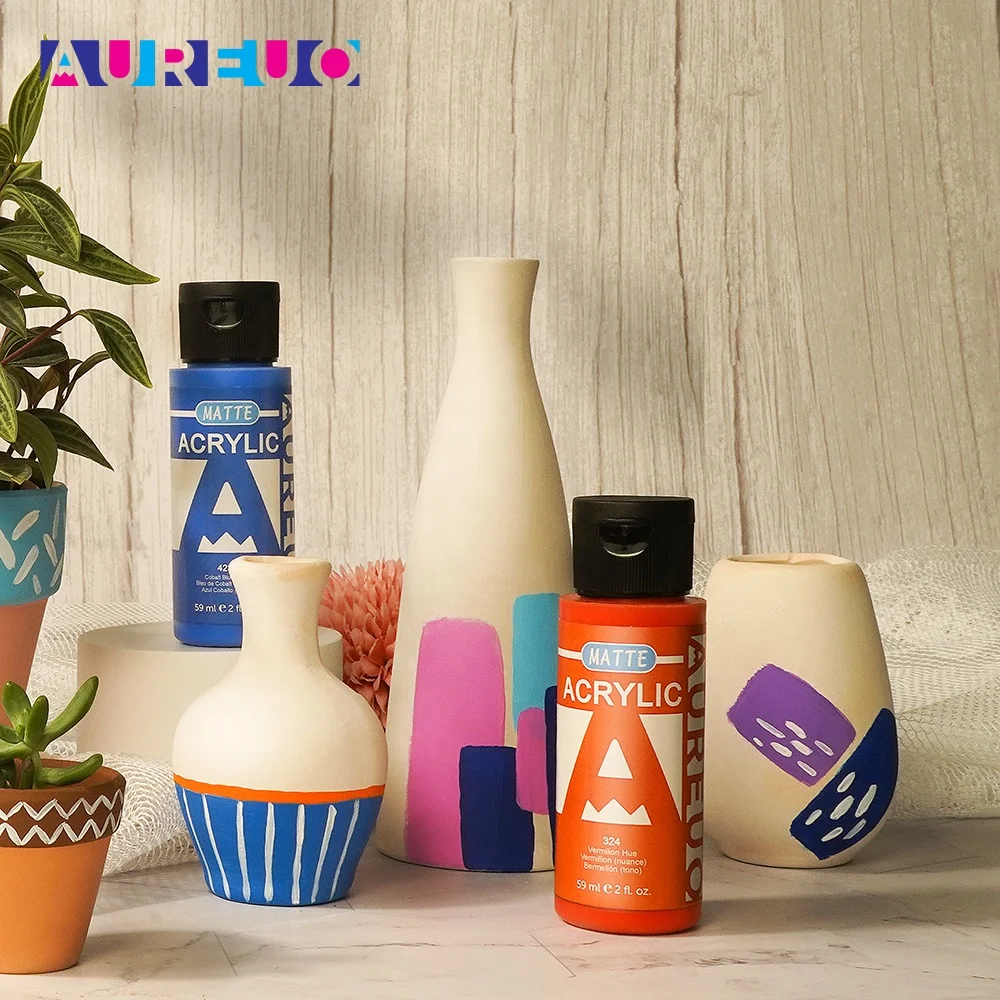 Phoenix 18 Colors 59ml Wood Styrofoam Plaster Terra Cotta Surface Painting Matt Acrylic Paints Set