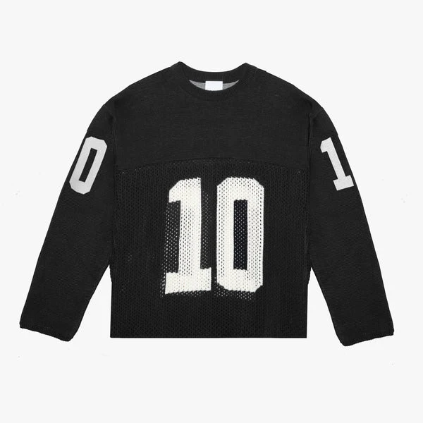 Custom winter design logo knitwear fashion crew neck long sleeve men knit crochet sweater top knitted mesh jersey
