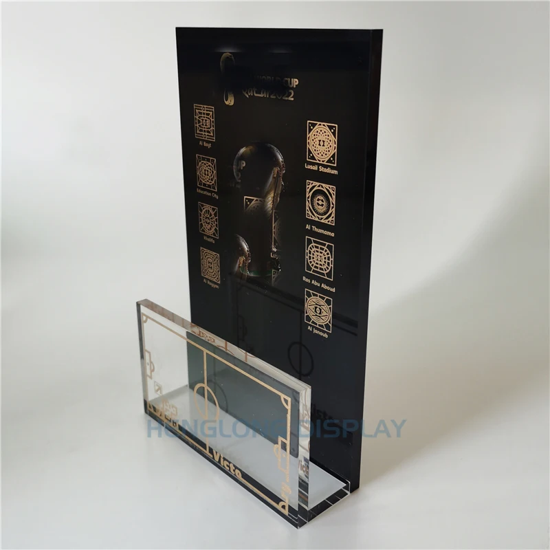 Customized Plastic Crafts Award 2022 Souvenir Acrylic Plague Trophy Name Card Holder