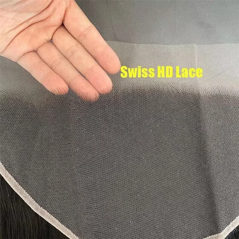 swiss hd Lace Frontal 13x6inch Natural Color Human Hair Closure Full No Bleached Knots Korean Hand Hooked Small
