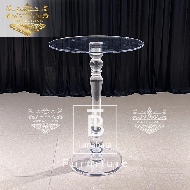 Transparent Round High Acrylic Bar Table Furniture For Wedding Party