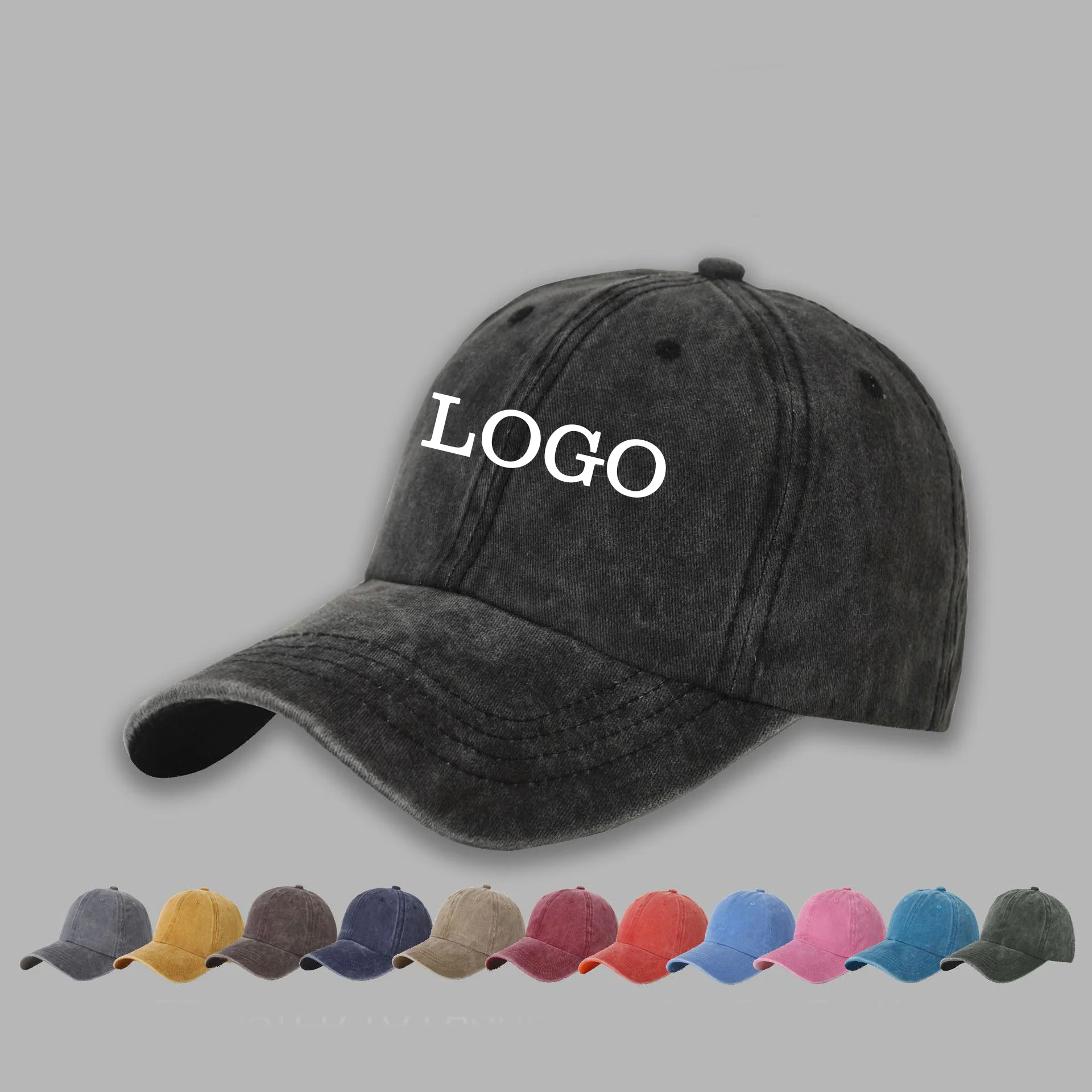 Hot New Custom Logo Embroidery blank Unisex Design Washed Cotton Hip-Hop Cowboy Sport Baseball Cap