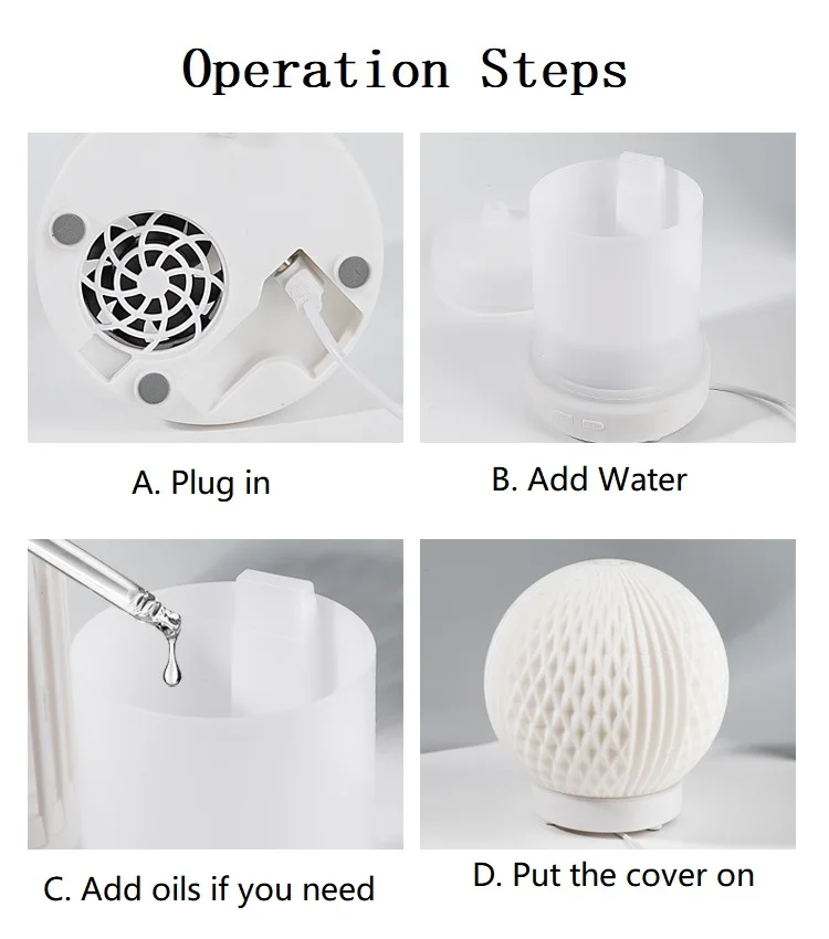 5V USB Essential Oil Ultrasonic Cool Mist Mini Humidifier 7 Color LED Light Portable Desktop Aroma Diffuser