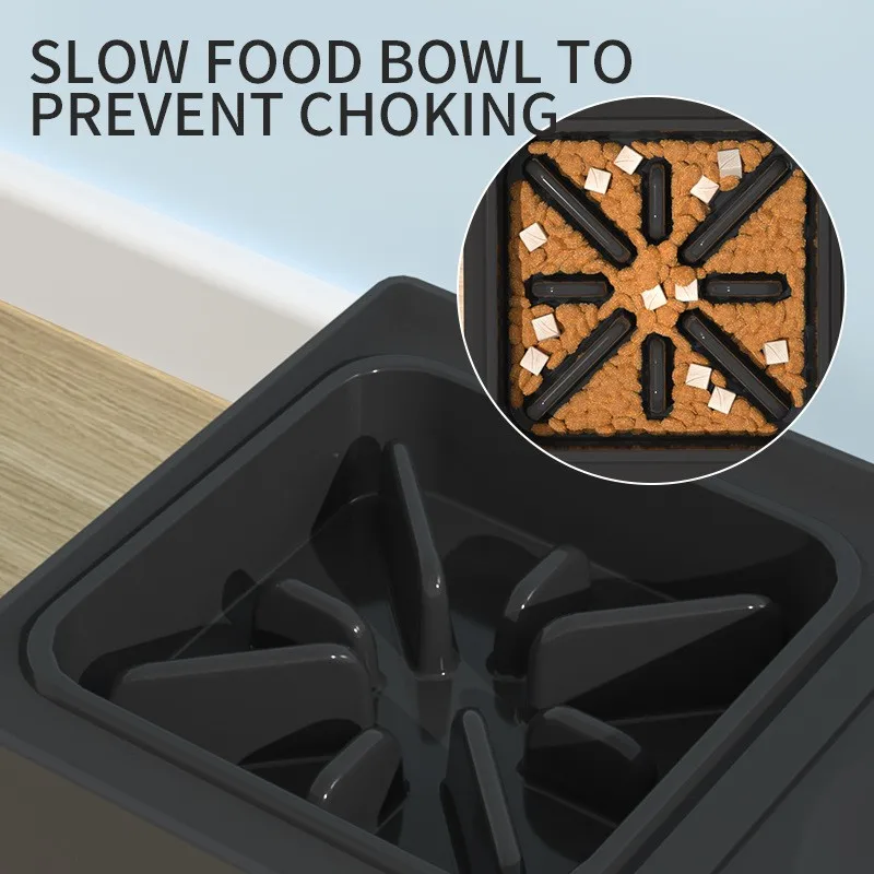 Pet stainless steel folding multifunctional food bowl for cats and dogs feeding water lifting floating bowl