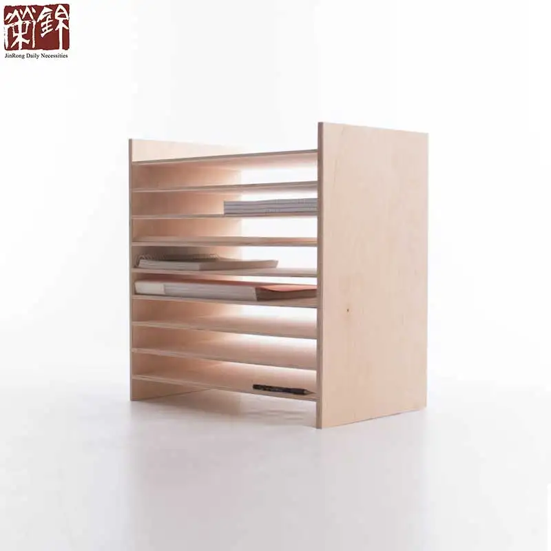 Kids study room furniture Baltic Birch Shelves Desktop Organizer A3 paper rack