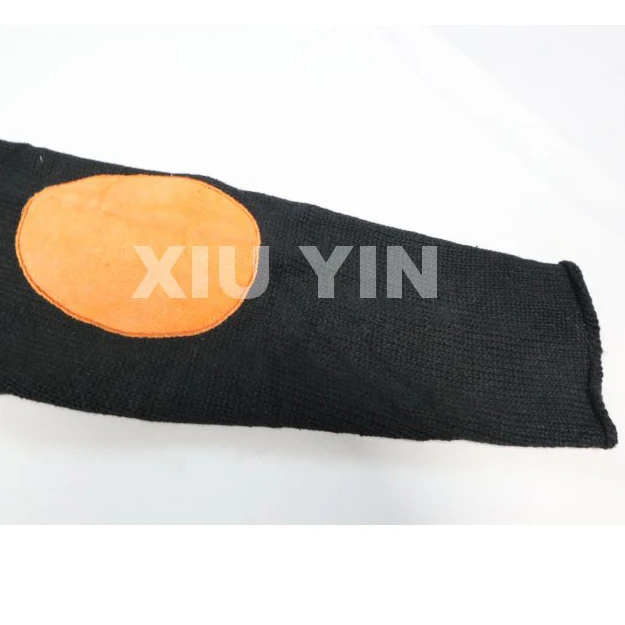 Black  halloween  knit sweater with embroidered ghoust , Pumpkin Winter thick jacquard cardigan with buttons