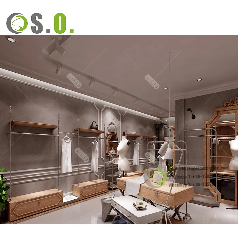 Luxury Modern Design Clothing Display Rack Clothing Store Showcase Clothing Shop Shelf Display