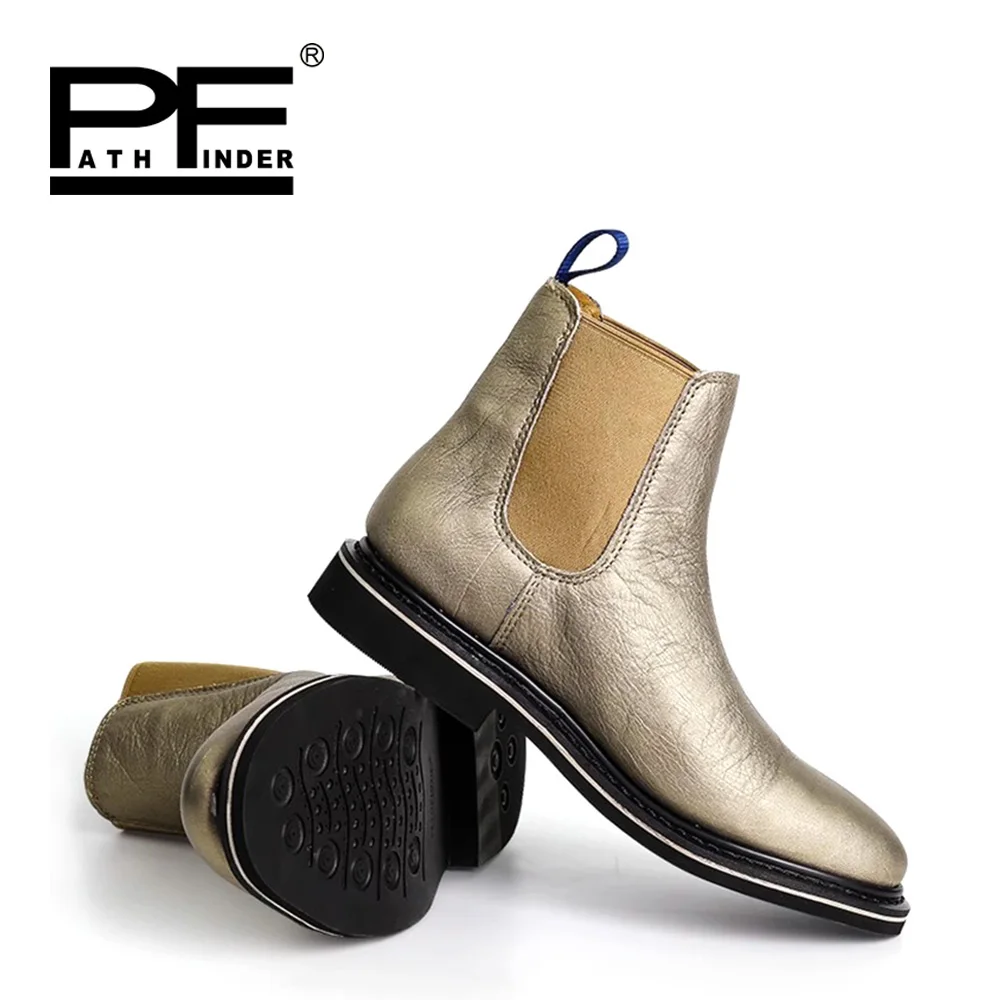 Shiny silver color chelsea boots dancing shoes