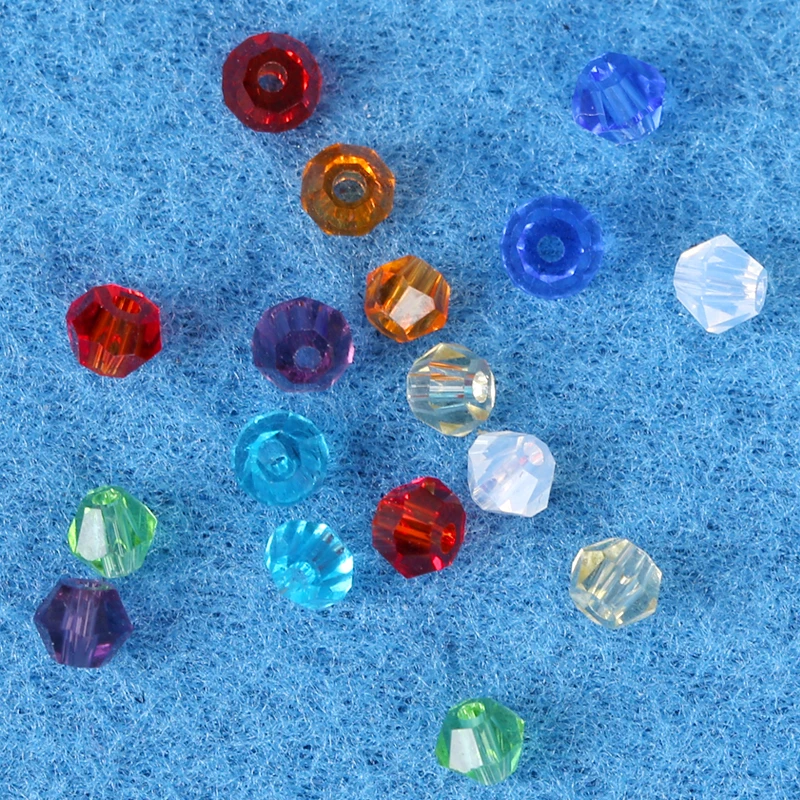 Wholesale cheap loose glass beads color transparent pointed beads crystal beads used in jewelry and clothing making