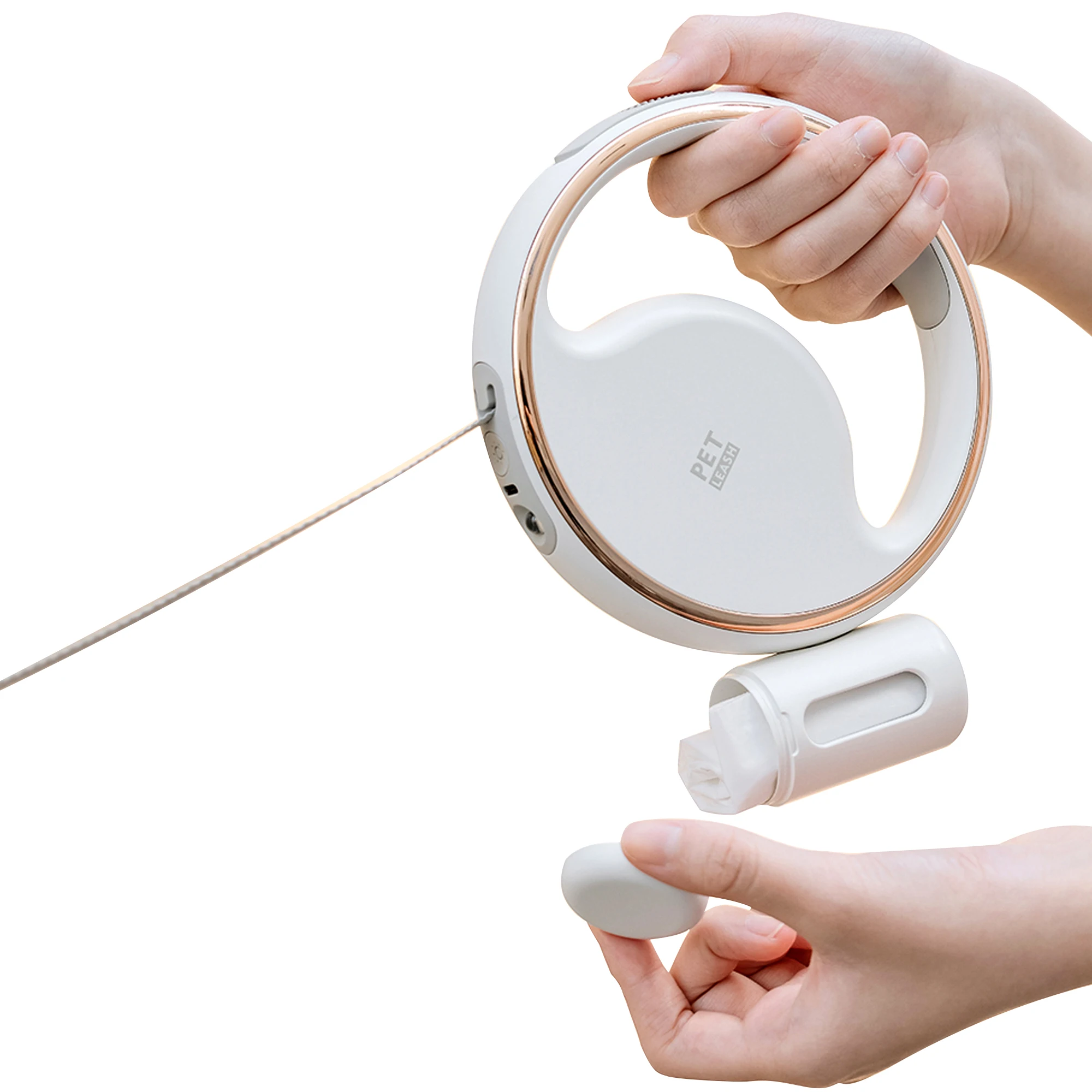 10ft Nylon Retractable Dog Leash Anti-Slip Handle LED Light Reflective Luminous Dog Walking Rope Available Small (3m) Large (5m)