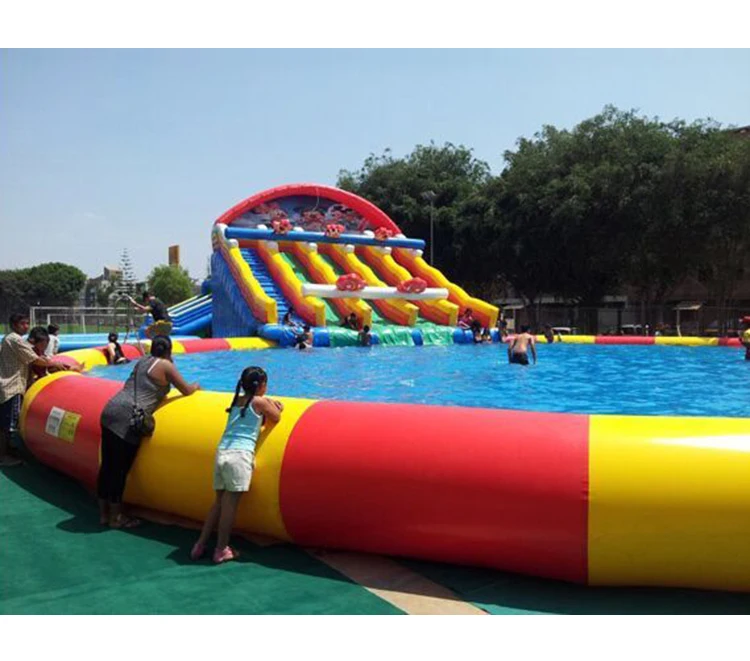 Large jump house bouncer water play equipment park 24 foot inflatable water slide for adults