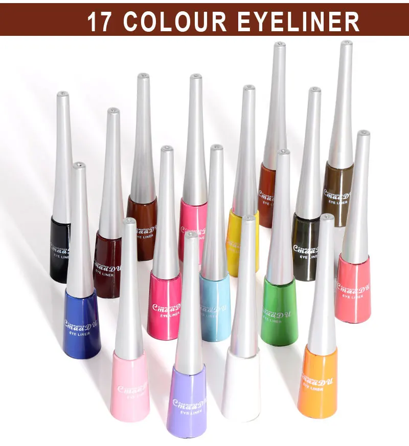 Qibest 17 Color Eyeliner Liquid Waterproof Easy To Wear Make Up Matte Eye Liner Blue Red Green White Gold Brown Eyliner