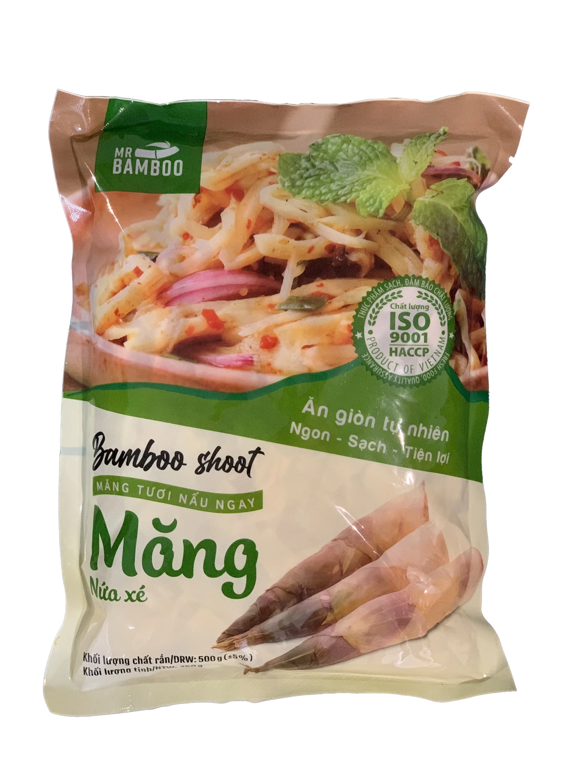Vietnamese Fresh Bamboo Shoots In Packet Pale Color Mildly Sweet Taste 24 Months Packaging Vacuum Pack 0.5 kg In Weight