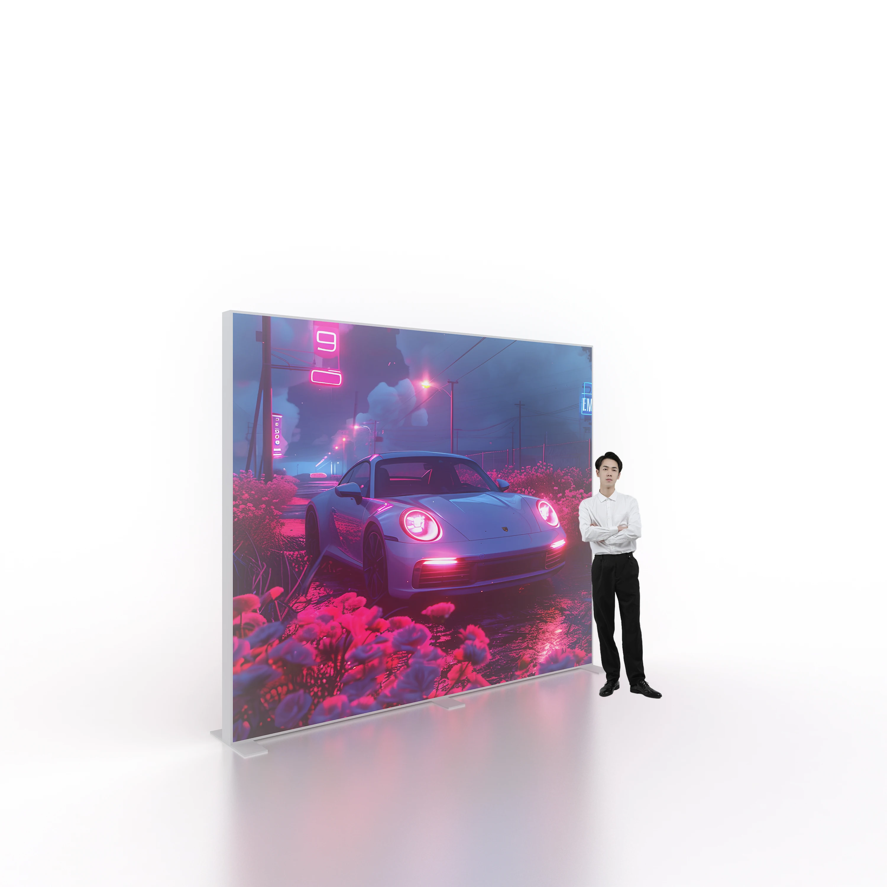 Advertising Tradeshow exhibition booth display tension fabric backdrop SEG pop up led backlit light box photo light box led seg