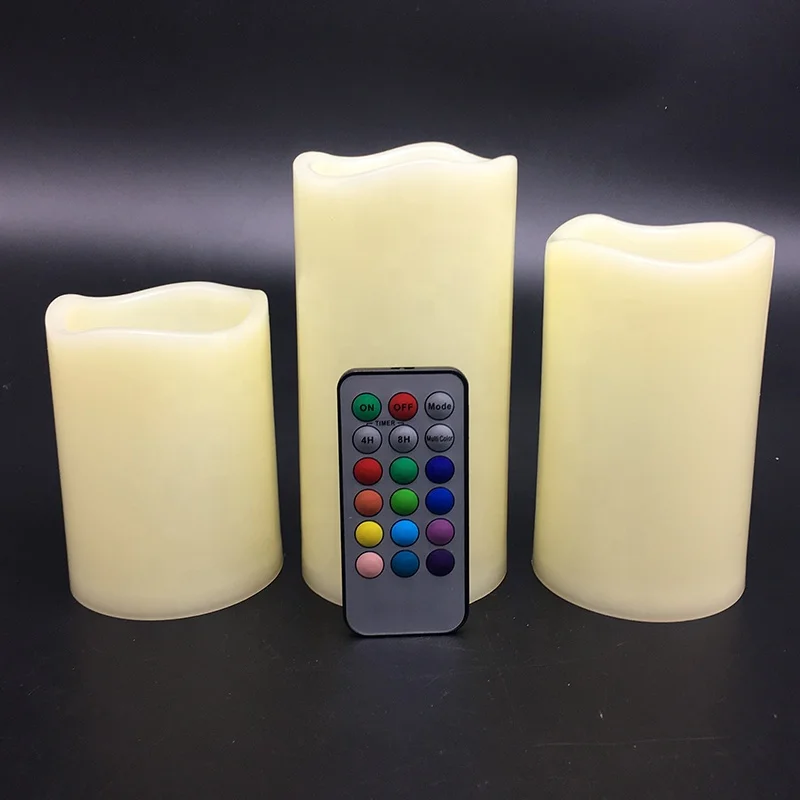 12 Color Changing Flameless LED Candle with 18 Keys Timer Remote Control