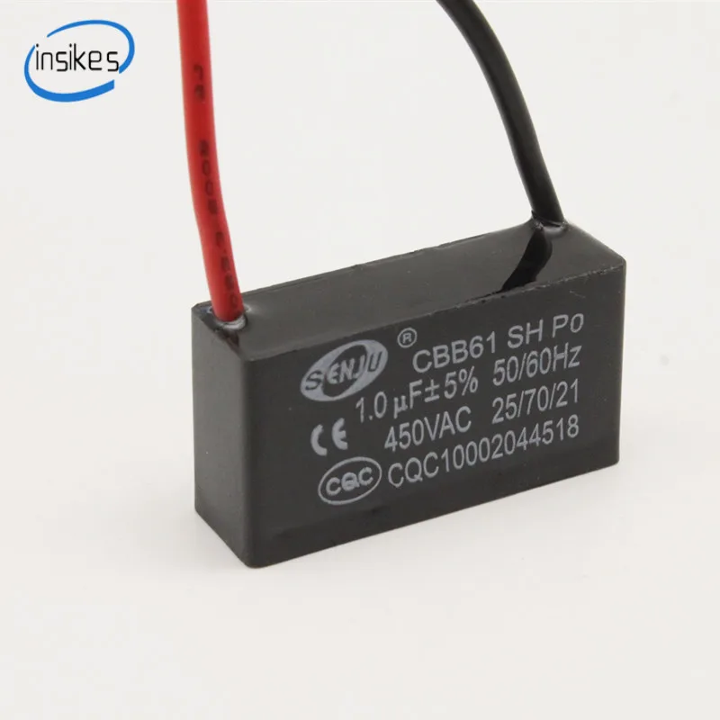 CBB61 1 мкФ 450V запускаемый конденсатор используемый для мотора вентилятора кондиционера 2/1 5/1 8/2/2 5/3/4/6
