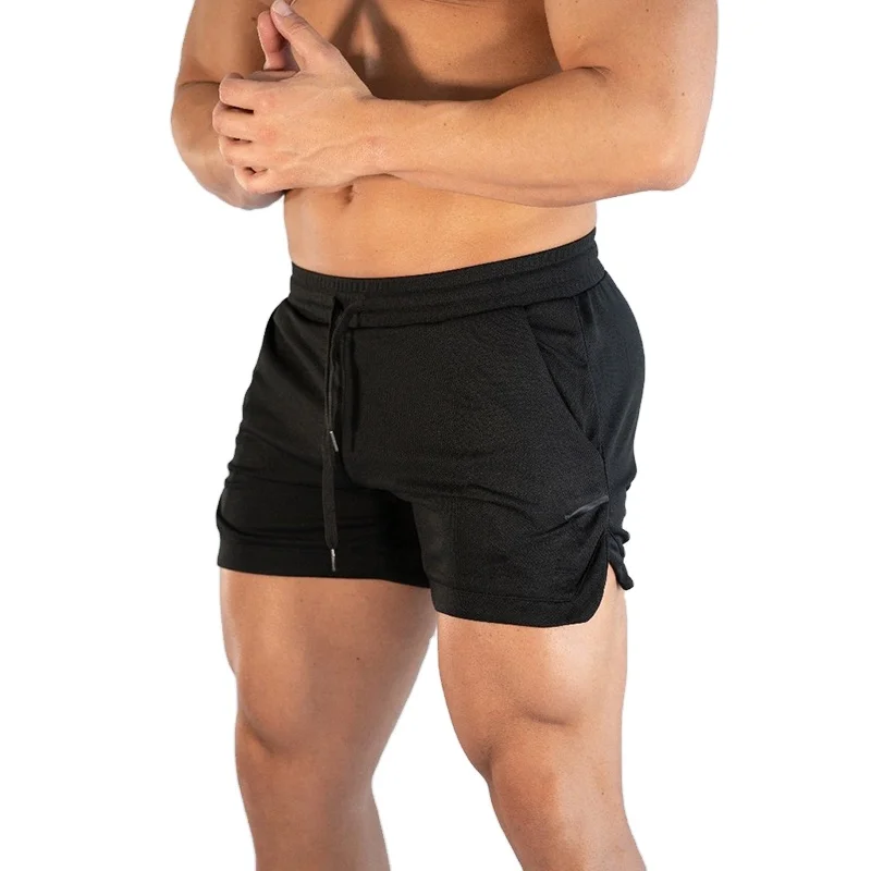 Split Side Solid Gym Shorts Running Bodybuild Shorts Custom Shorts